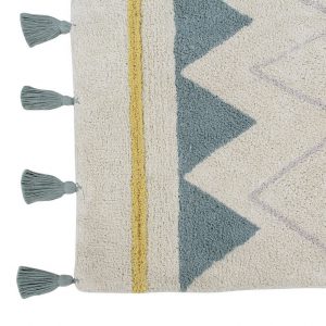 Vloerkleed Azteca Natural Vintage Blue van Lorena Canals - My Little Carpet