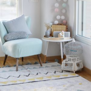 Vloerkleed Azteca Natural Vintage Blue van Lorena Canals - My Little Carpet