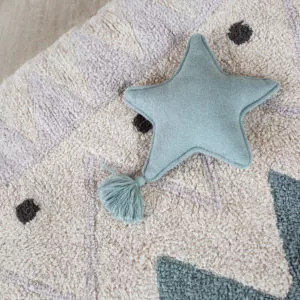 Vloerkleed Azteca Natural Vintage Blue van Lorena Canals - My Little Carpet