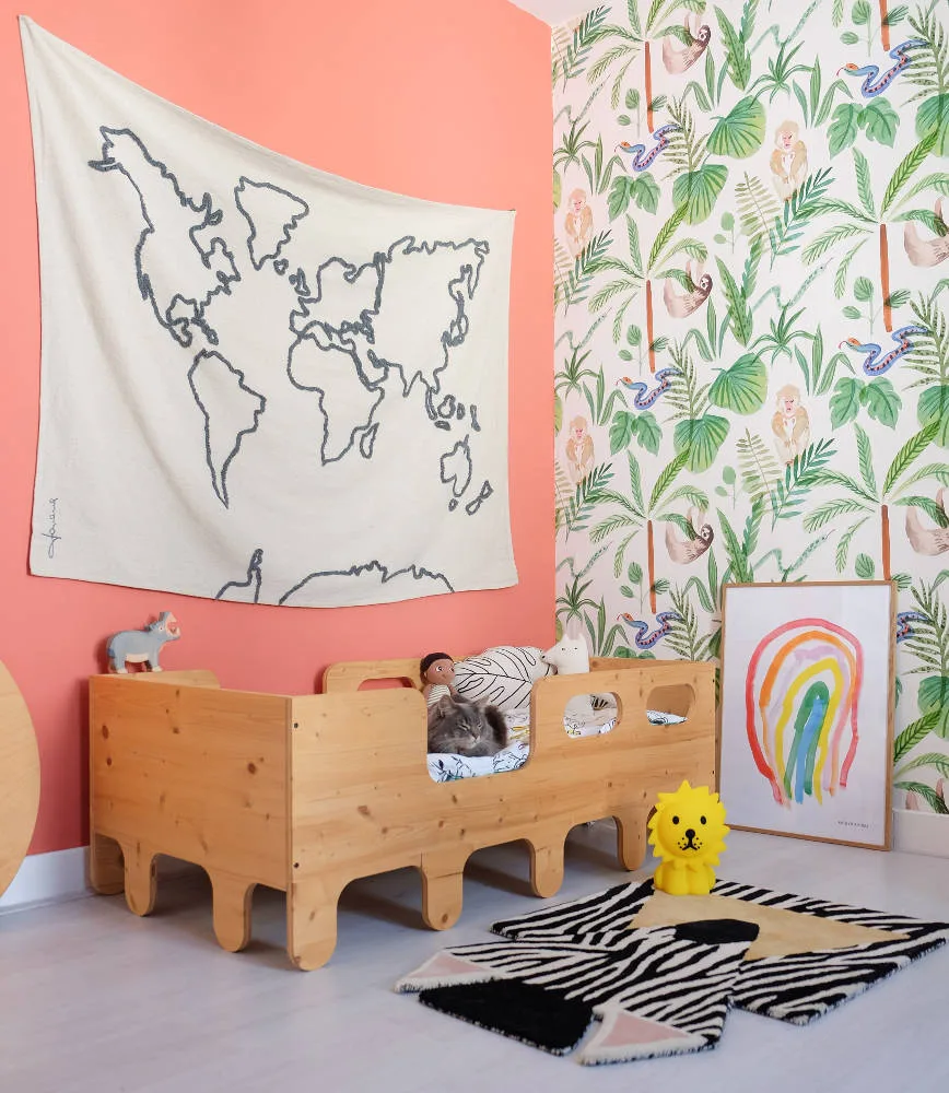 Wandkleed Wereldkaart van Lorena Canals - My Little Carpet
