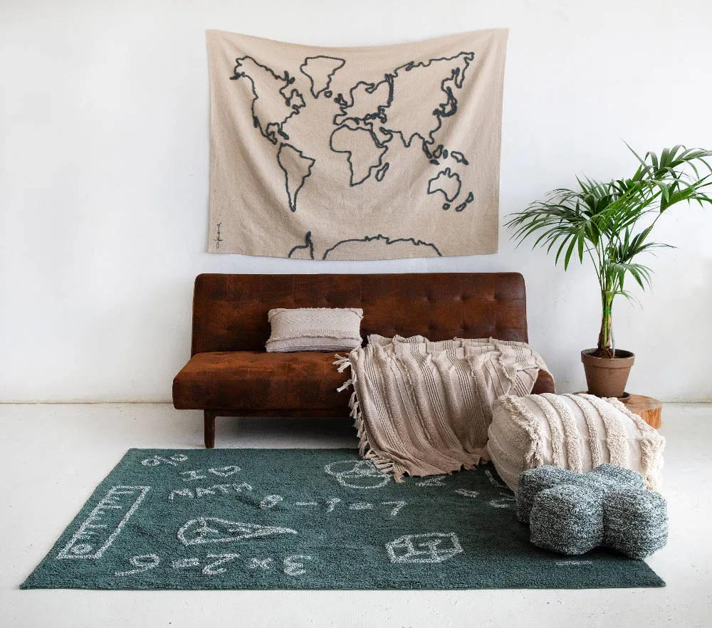 Wandkleed Wereldkaart van Lorena Canals - My Little Carpet