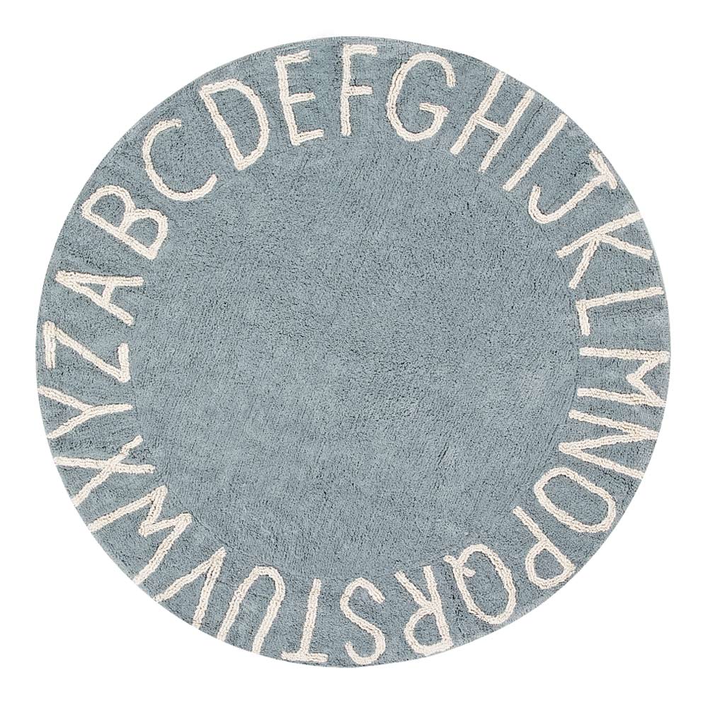 Vloerkleed Round ABC Blue van Lorena Canals - My Little Carpet