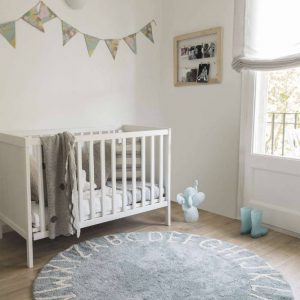 Vloerkleed Round ABC Blue van Lorena Canals - My Little Carpet