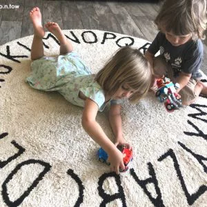 Vloerkleed Round ABC Natural van Lorena Canals - My Little Carpet