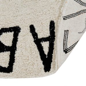 Vloerkleed Round ABC Natural van Lorena Canals - My Little Carpet