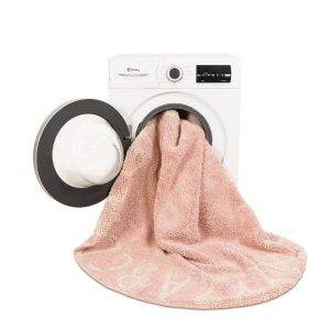 Vloerkleed Round ABC Pink van Lorena Canals - My Little Carpet