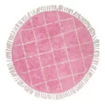 Vloerkleed Round Pink Crosses van Tapis Petit - My Little Carpet