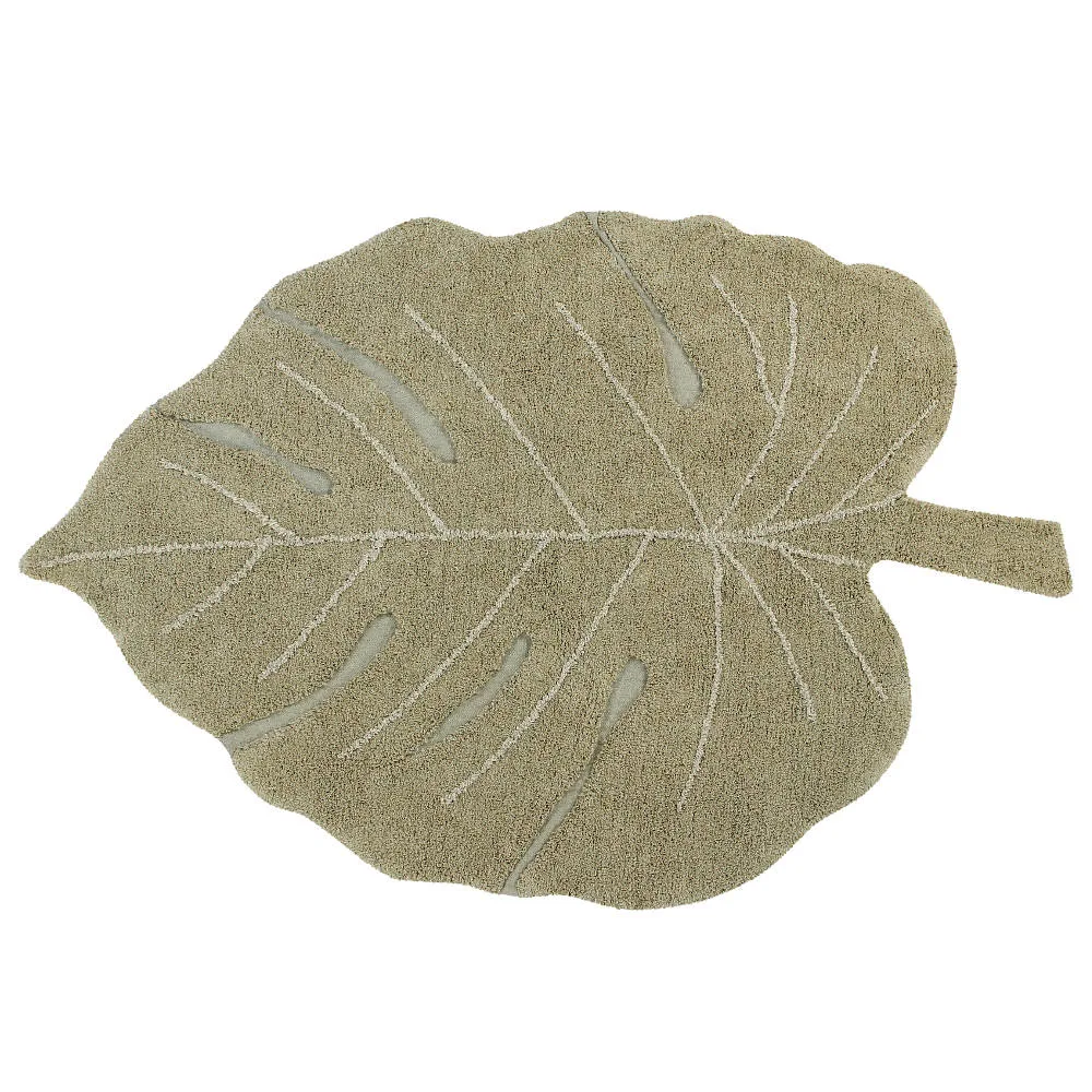 Vloerkleed Monstera Olive van Lorena Canals - My Little Carpet