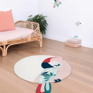 Vloerkleed Pink Parrot Tropica, Papegaai H0587 van Lilipinso - My Little Carpet