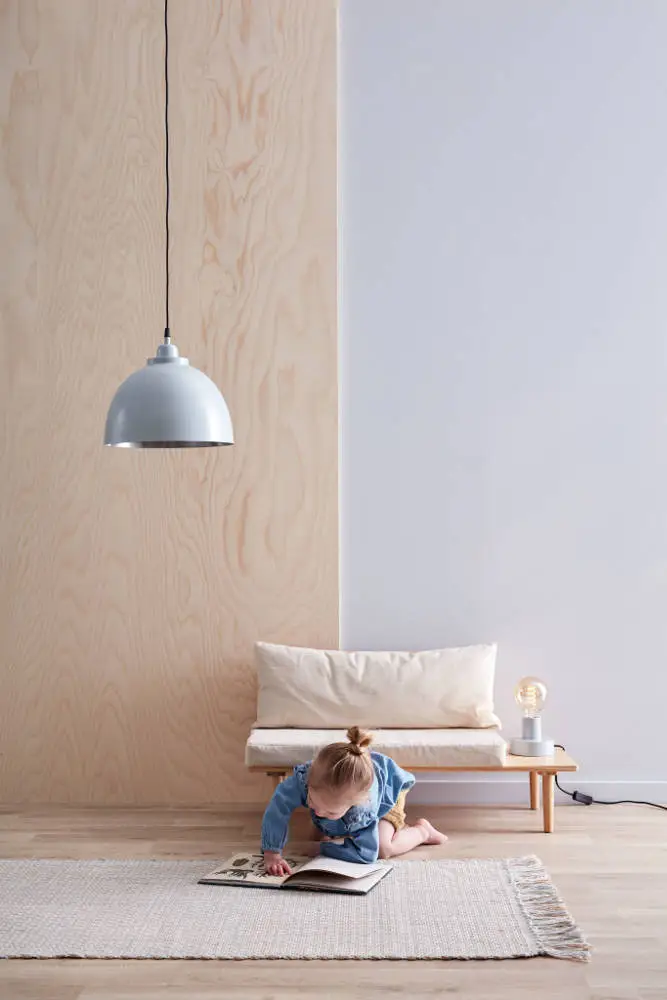 Vloerkleed Jute/Katoen Blauw/Grijs van Kid's Concept - My Little Carpet