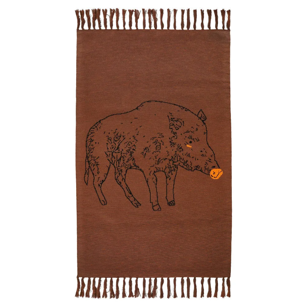 Vloerkleed Knitted Rug, Truffle Pig van Trixie Baby – My Little Carpet