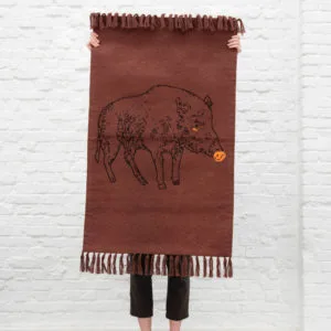 Vloerkleed Knitted Rug, Truffle Pig van Trixie Baby – My Little Carpet