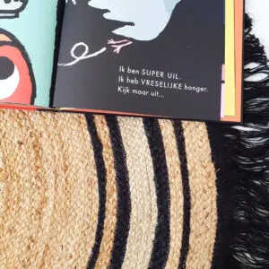 Rond vloerkleed Jute Tess Black van Tapis Petit - My Little Carpet