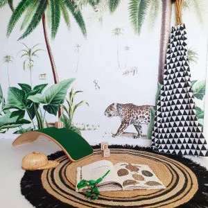 Rond vloerkleed Jute Tess Black van Tapis Petit - My Little Carpet