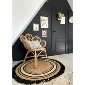 Rond vloerkleed Jute Tess Black van Tapis Petit - My Little Carpet