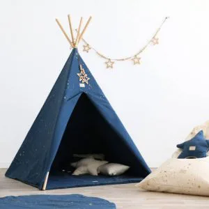 Speelkleed Colorado, Gold Stella Night Blue van Nobodinoz - My Little Carpet