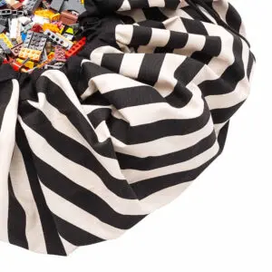 Speelkleed/Opbergzak Stripes Black van Play and Go - My Little Carpet