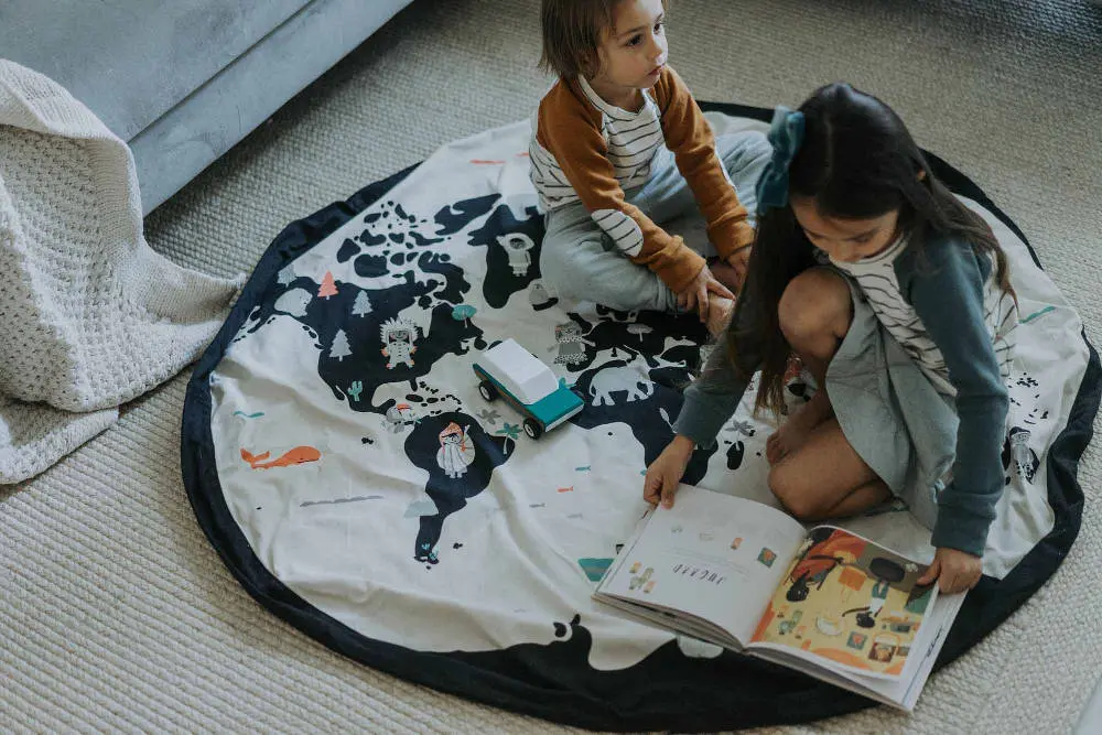 Speelkleed/Opbergzak Worldmap van Play and Go - My Little Carpet