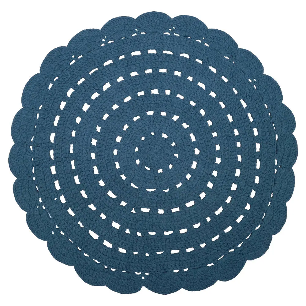 Gehaakt vloerkleed Alma Blue van Nattiot - My Little Carpet