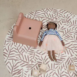 Knoeimat, Clean Wean Mat, Ocean Leaves Tan van Toddlekind - My Little Carpet