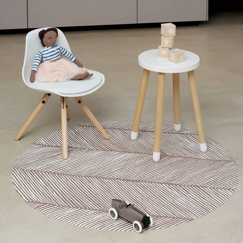 Knoeimat, Clean Wean Mat, Sandy Lines Tan van Toddlekind - My Little Carpet