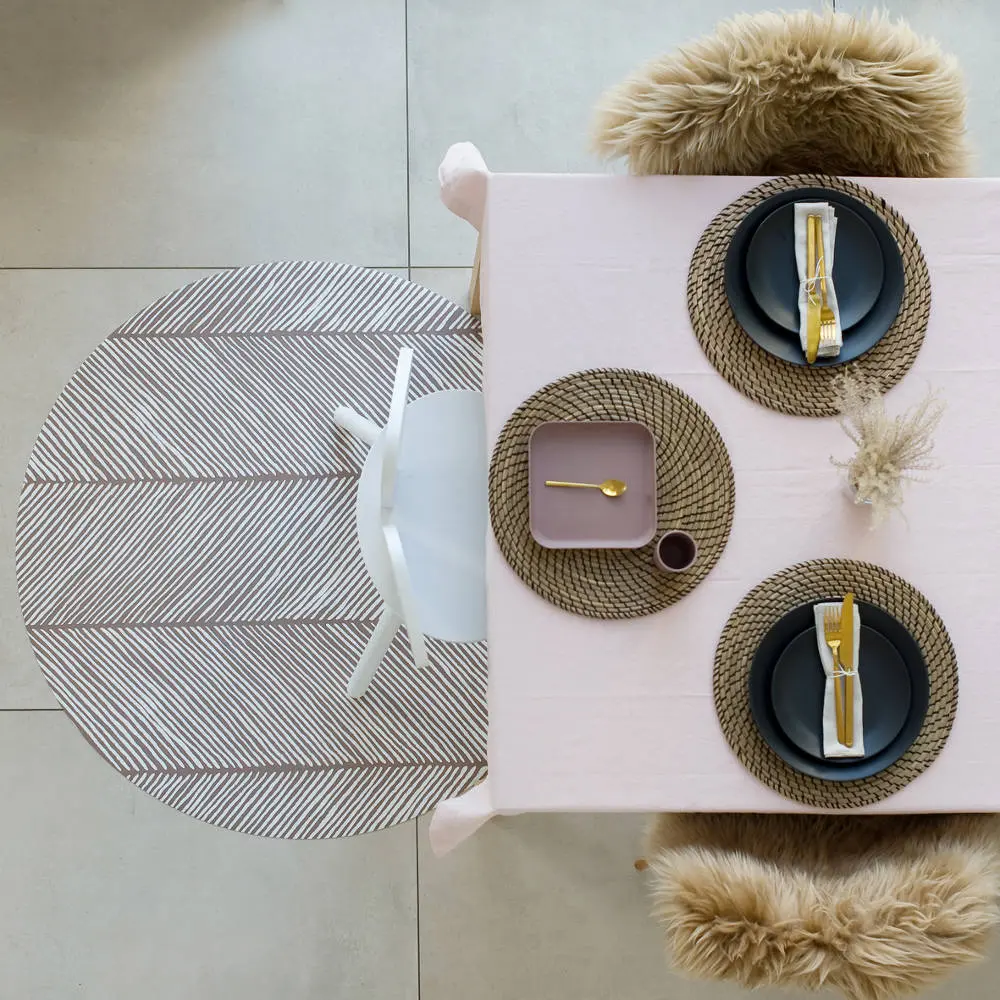 Knoeimat, Clean Wean Mat, Sandy Lines Tan van Toddlekind - My Little Carpet