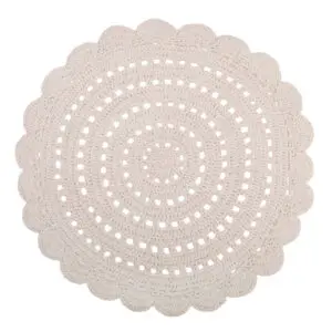 Gehaakt vloerkleed Alma Ecru van Nattiot - My Little Carpet