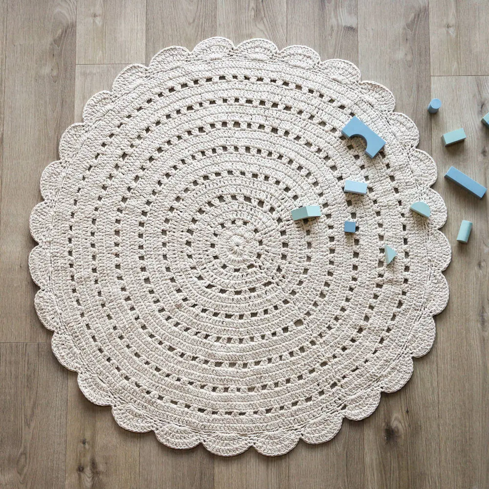 Gehaakt vloerkleed Alma Ecru van Nattiot - My Little Carpet