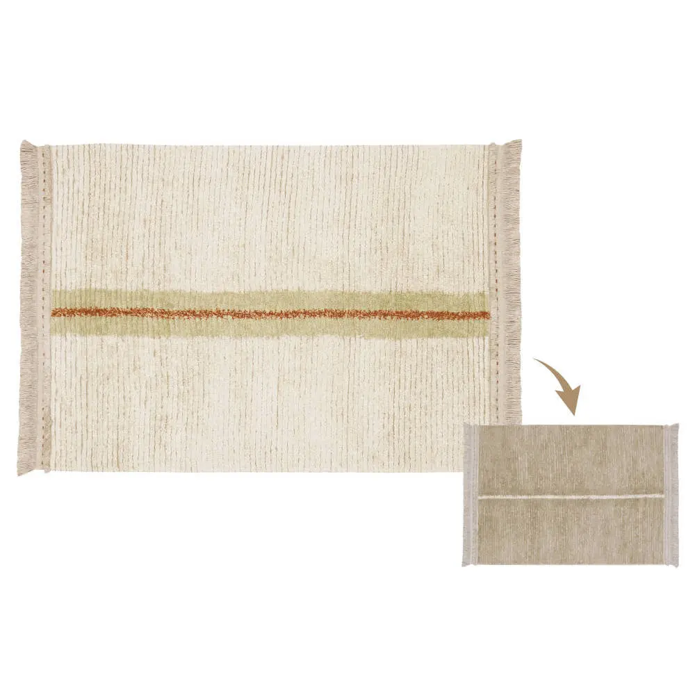 Vloerkleed Reversible Duette Sage van Lorena Canals - My Little Carpet