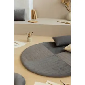 Speelkleed Kilimanjaro Velvet Slate Grey van Nobodinoz - My Little Carpet