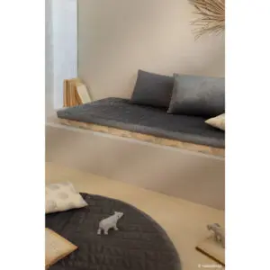 Speelmatras Zanzibar Velvet - Slate Grey van Nobodinoz - My Little Carpet