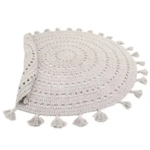 Gehaakt vloerkleed Nila Pearl Grey van Nattiot - My Little Carpet