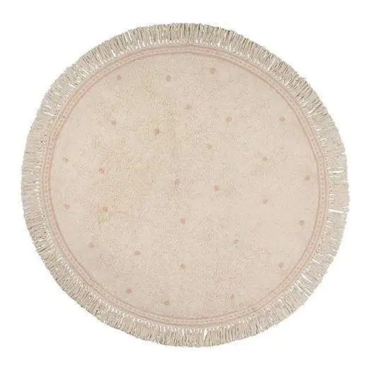 Rond vloerkleed Emma Dots Pink van Tapis Petit - My Little Carpet