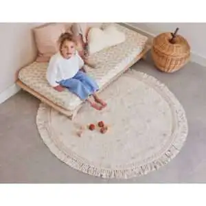 Rond vloerkleed Emma Dots Pink van Tapis Petit - My Little Carpet