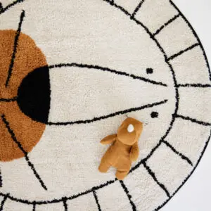 Rond vloerkleed Lion Natural van Tapis Petit - My Little Carpet