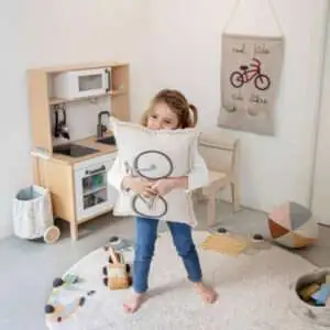 Wasbaar rond vloerkleed Wheels van Lorena Canals - My Little Carpet