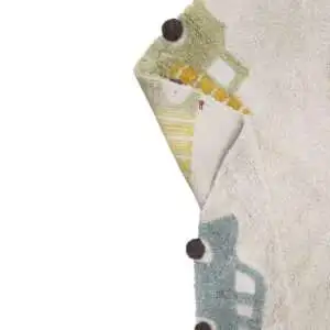 Wasbaar rond vloerkleed Wheels van Lorena Canals - My Little Carpet