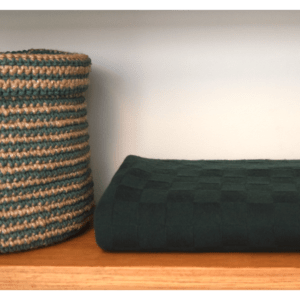 mand met groene strepen - jute & katoen - H30cm - handgehaakt in Nepal - Afbeelding 4