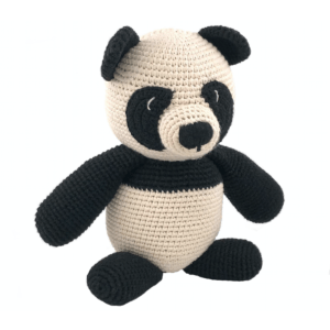 panda beer knuffel zwart & wit - biologisch katoen - handgehaakt in Nepal