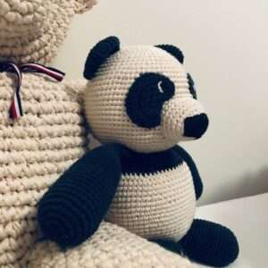 panda beer knuffel zwart & wit - biologisch katoen - handgehaakt in Nepal - Afbeelding 2