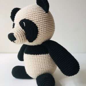 panda beer knuffel zwart & wit - biologisch katoen - handgehaakt in Nepal - Afbeelding 3