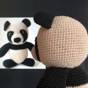 panda beer knuffel zwart & wit - biologisch katoen - handgehaakt in Nepal - Afbeelding 4