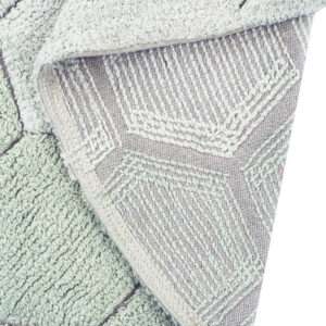 Wasbaar Rond Vloerkleed Honeycomb Blue Sage van Lorena Canals - My Little Carpet