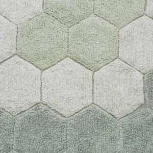 Wasbaar Rond Vloerkleed Honeycomb Blue Sage van Lorena Canals - My Little Carpet