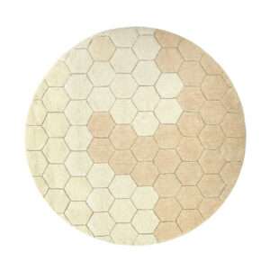 Wasbaar Rond Vloerkleed Honeycomb Golden van Lorena Canals - My Little Carpet