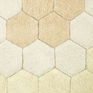 Wasbaar Rond Vloerkleed Honeycomb Golden van Lorena Canals - My Little Carpet