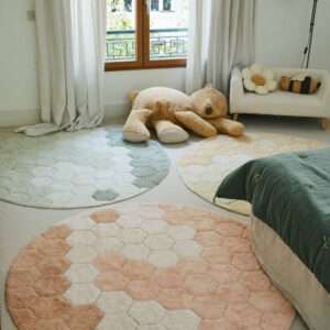 Wasbaar Rond Vloerkleed Honeycomb van Lorena Canals - My Little Carpet