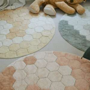 Wasbaar Rond Vloerkleed Honeycomb van Lorena Canals - My Little Carpet