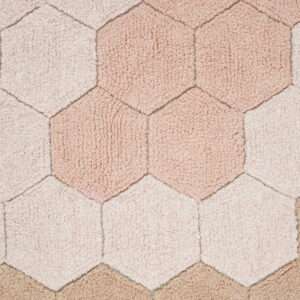 Wasbaar Rond Vloerkleed Honeycomb Rose van Lorena Canals - My Little Carpet