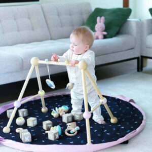3 in 1 Speelkleed/Speeltas/Luiertas - SOFT - Flowers van Play and Go - My Little Carpet